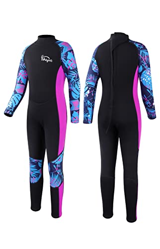 Yikayin Neoprenanzug Kinder, 2.5mm Lang Neopren Schwimmanzug Rücken-Reißverschluss, Warm Taucheranzug Jungen Mädchen zum Tauchen, Surfen, Schwimmen, Kajakfahren, SUP - Lila Teens XS Yikayin Neoprenanzug Kinder, 2.5mm Lang Neopren Schwimmanzug Rücken-Reißverschluss, Warm Taucheranzug Jungen Mädchen zum Tauchen, Surfen, Schwimmen, Kajakfahren, SUP - Lila Teens XS von Yikayin