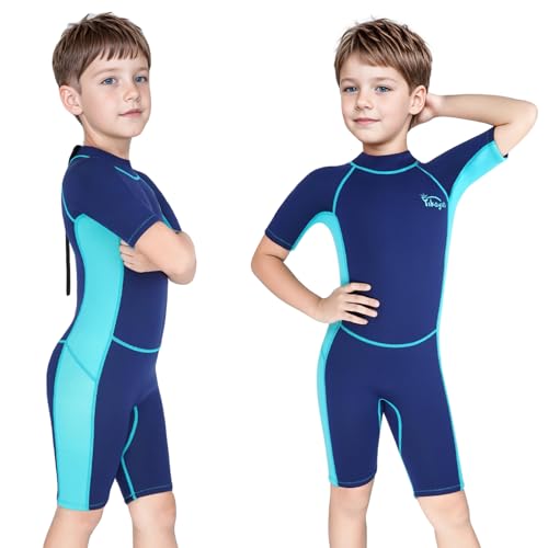 Yikayin Neoprenanzug Kinder Kurz, 2.5mm Neopren Shorty für Jungen Mädchen, Thermo UV Schwimmanzug Rückenreißverschluss zum Schwimmkurs, Tauchen, Surfen, Schnorcheln Yikayin Neoprenanzug Kinder Kurz, 2.5mm Neopren Shorty für Jungen Mädchen, Thermo UV Schwimmanzug Rückenreißverschluss zum Schwimmkurs, Tauchen, Surfen, Schnorcheln von Yikayin