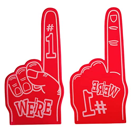 Yililay 2pcs jubeln Fingerabdeckungen, Cheerleaderschaum Finger Deckungen 18 -Zoll -Riese Jubel Requisiten Cheerleading Foam Hand Pompom für Sport Red von Yililay
