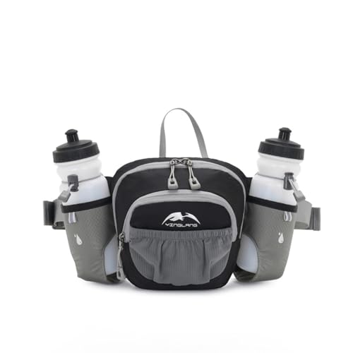 Hüfttasche Herren, Brusttasche Wasserdicht Unisex, Bauchtasche für Outdoor Reisen Sport Wandern Joggen Hundespaziergänge (Color : Black) von Yinova