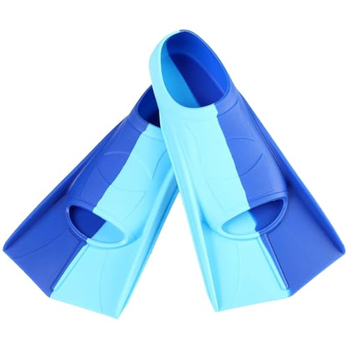 Trainingsflossen für Unisex, Stylische Schwimmflossen, Flossen Für Erwachsene Männer Frauen Kinder -Dark Blue+Light Blue||XL von Yinova