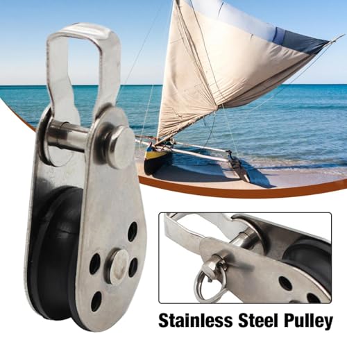 Marine Flaschenzug - Drahtseilrolle Nylon,Marine Canoe Rigging Lifting Wheel Fixed Pulley Zum Laden Von Drahtseilen, Für Seile Von Seilhebern, Schiffen, Yacht von Yiohejy