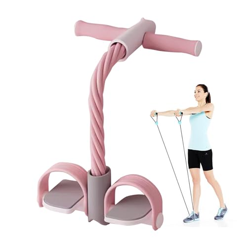 Yiurse Fußpedal Widerstandsband, Elastisches 6-Tube Yoga Pedal Puller, Fitness Spannseil, Multifunktionales Stretching Sit-Up-Übungsgerät für Bauch, Taille, Arm, Bein von Yiurse