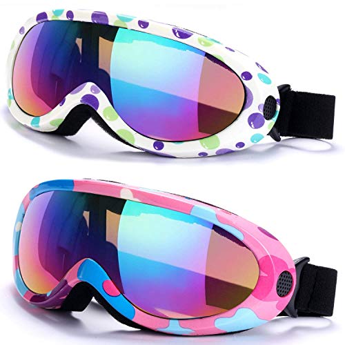 Noorlee Skibrille 2 Stück Snowboardbrille für Kinder, Jungen & Mädchen, Jugend, Männer & Frauen, mit UV 400 Schutz, Windfestigkeit, Blendschutz, New Edition, Camo Pink Multicolor/Camo White Multicolor Noorlee Skibrille 2 Stück Snowboardbrille für Kinder, Jungen & Mädchen, Jugend, Männer & Frauen, mit UV 400 Schutz, Windfestigkeit, Blendschutz, New Edition, Camo Pink Multicolor/Camo White Multicolor von Yizerel