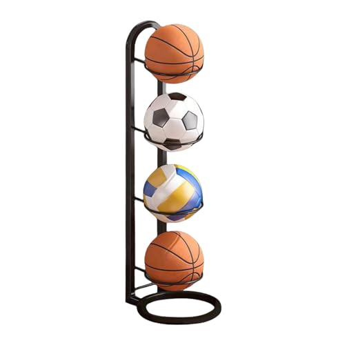 2/3/4/5 Etagen Ball Aufbewahrungsregal - 1/4/8 Stück Metall Fußball Präsentationsständer | Mehrschichtiger Basketballhalter | Aufbewahrungsregal Für Eisenkugeln | Abnehmbarer Würfelball Organizer von Ylnailky