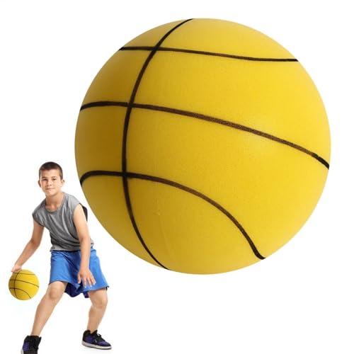 Ylnailky Schaumstoff-Basketball Für Den Innenbereich – Geräuschloser Leiser Silent Basketball Indoor Trainingsball | Leiser Basketball Für Den Innenbereich, Leiser Schaumstoff-Basketball Dribbeln von Ylnailky