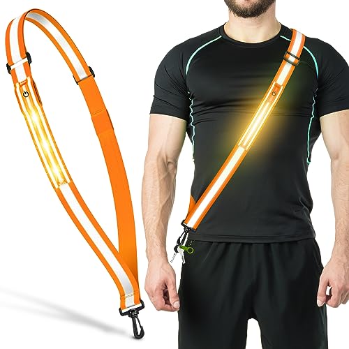 Reflektierende LED-Gürtelschärpe, Sicherheitslichter für Spaziergänger bei Nacht, hohe Sichtbarkeit, reflektierende Laufausrüstung für Männer, Frauen, Nacht-Hunde-Spaziergänge (orange) Reflektierende LED-Gürtelschärpe, Sicherheitslichter für Spaziergänger bei Nacht, hohe Sichtbarkeit, reflektierende Laufausrüstung für Männer, Frauen, Nacht-Hunde-Spaziergänge (orange) von Ylzzrs