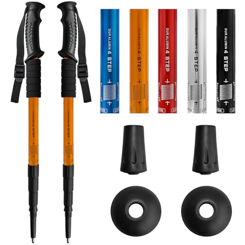 Ynaice Walking Stöcke, 2 Pack Teleskop Wanderstöcke Aluminium Ultraleicht Trekkingstöcke für Damen Kinder Herren Wanderstock Verstellbar 110cm-gold Ynaice Walking Stöcke, 2 Pack Teleskop Wanderstöcke Aluminium Ultraleicht Trekkingstöcke für Damen Kinder Herren Wanderstock Verstellbar 110cm-gold von Ynaice