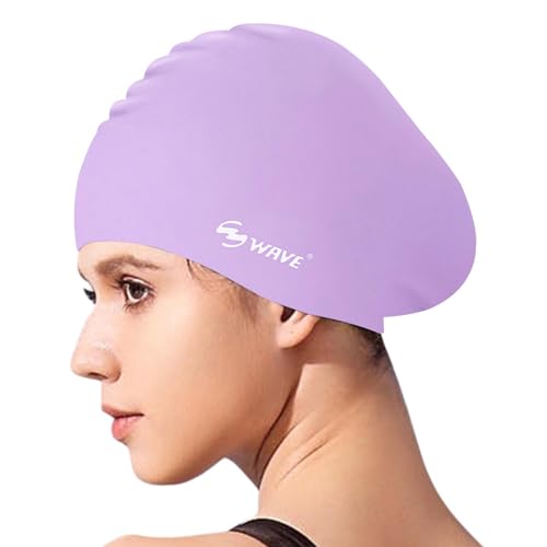 Badekappe für Damen - Wasserdichter Schwimmhut | Unisex-Badekappe für Erwachsene für langes und kurzes Haar, einfach an- und auszuziehen, Gehörschutz von Ynnhik