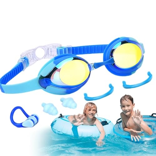 Schwimmbrillen für Kinder,Schwimmbrillen für Kleinkinder,Antibeschlag-Kinderbrille mit verstellbarem Riemen - Wasserbrille, wasserdicht, Pool für Kinder ab 7 Jahren, Schwimmbrille für Kinder ab 7 Jahr von Ynnhik