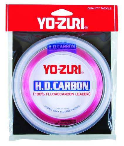Yo-Zuri H.D. Fluorocarbon Handgelenkspule 91,4 m Vorfachschnur, Pink, 22,7 kg von Yo-Zuri