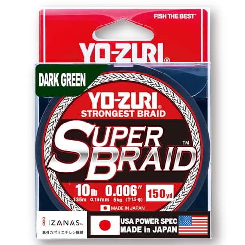 Yo-Zuri Yz Sb 10lb Dg 150yd Supergeflochtene und geflochtene Angelschnur, dunkelgrün, 4,5 kg Yo-Zuri Yz Sb 10lb Dg 150yd Supergeflochtene und geflochtene Angelschnur, dunkelgrün, 4,5 kg von Yo-Zuri