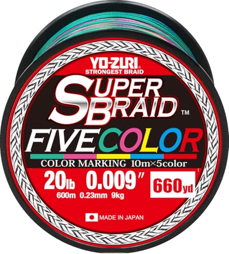 Yo-Zuri Superbraid schwimmendes Geflecht, 600 m, 5 Farben, 9 kg von Yo-Zuri