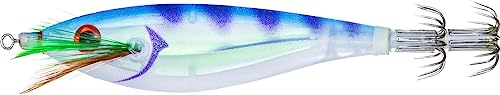 Yo-Zuri Ultra 3D Cloth M2 Squid Jig, schwimmend, 105 mm, M, durchsichtig, leuchtendes Blau von Yo-Zuri