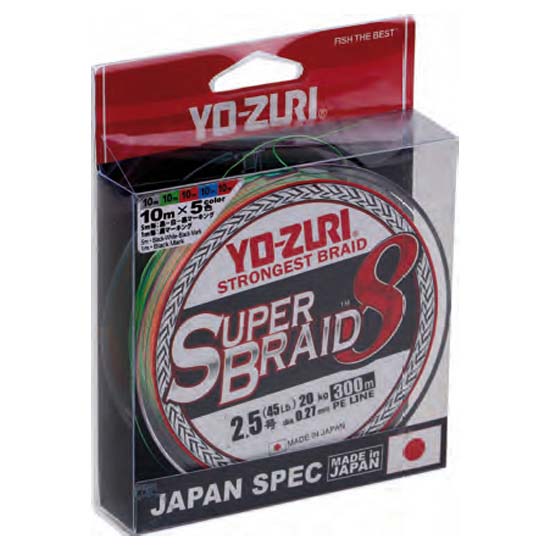 Yo-zuri Super 8x Braided Line 300 M Mehrfarbig 0.300 mm von Yo-zuri