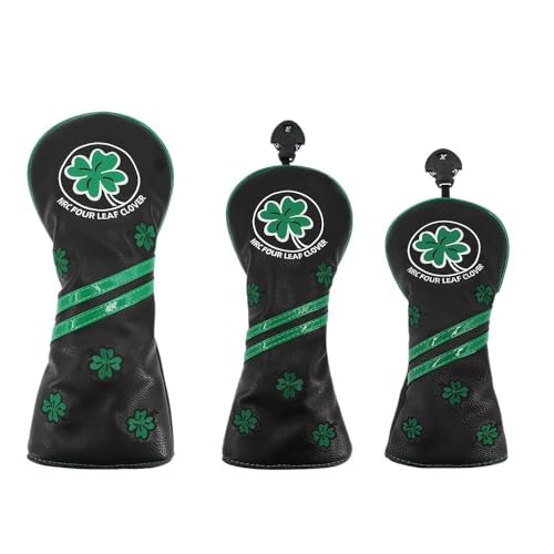 Golf SchläGerkopfhüLlen Golf Club Head Cover for Driver Fairway Hybrid Golf Putter Style PU Leather Durable Golf Headcover GolfschläGer Hauben(1 set 13UT black) von YoGaes