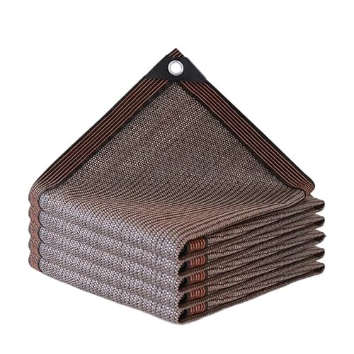 Sonnensegel 2/3/4/6M Outdoor Shading Wasserdichtes Sonnenschutzsegel Sommerschattennetz Baldachin Gartenschattennetz for Terrasse Auto Leinwand Markise Pool Sonnensegel Wasserdicht(Brown,4mx6m) von YoGaes