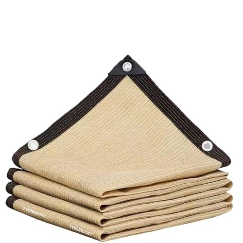 Sonnensegel 4x5m Sonnenschutznetz for den Garten im Freien, Terrassensonnenschutz, Camping-Sonnenschutznetz, UV-Schutz, Sonnenschutzstoff, Sonnenschirm Sonnensegel Wasserdicht(Beige,4x4m) von YoGaes