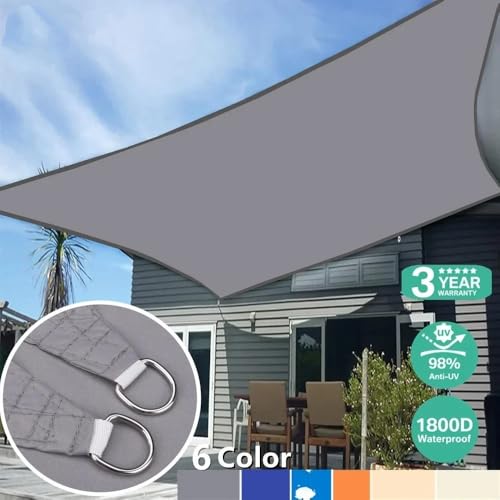 Sonnensegel 5x4M/4x6M Wasserdicht Großes Sonnenschutzdach Sonnenschirmschutz Outdoor-Überdachung Gartenterrasse Pool Sonnensegel Markise Camping Schattennetz Sonnensegel Wasserdicht(DEEP GREY,Rectangl von YoGaes