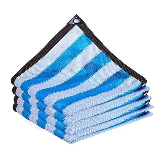 Sonnensegel Sonnenschirmnetz for den Garten im Freien, Sonnenschirm for die Terrasse, Sonnenschutznetz for Camping, Sonnenschutzstoff, Sonnenschirm Sonnensegel Wasserdicht(Blue White,3x3.0m) von YoGaes