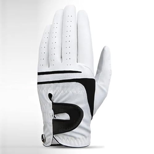 YoGaes Golfhandschuhe Männer Golf Handschuhe Weiß Atmungsaktive Echtes Leder Sport Hand Handschuh Tragen Einzelnen Links Rechts Golfhandschuhe Damen(Left Hand,22) von YoGaes