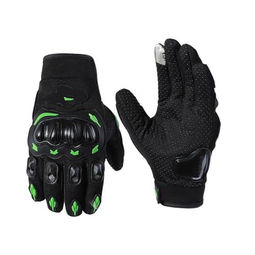 YoGaes Motorradhandschuhe 1 Paar Motorrad-Motocross-Handschuhe for Männer und Frauen, Touchscreen-Mountainbike-Handschuhe, rutschfeste Vollfinger-Sporthandschuhe Motorrad Handschuhe(Green,M) von YoGaes