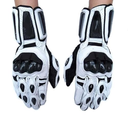 YoGaes Motorradhandschuhe Herren Motorradhandschuhe Sicherheitsschutz Motocross Handschuhe Touchscreen Outdoor Fahren Guantes Motorrad Handschuhe(AFS10 White,M) von YoGaes