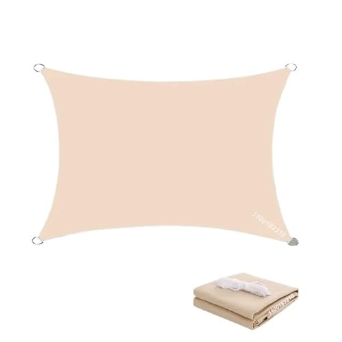 YoGaes Sonnensegel 5X4m Wasserdicht Große Sonnenschutz Sonnenschirm Schutz Outdoor Baldachin Garten Terrasse Pool Sonnensegel Markise Camping Schatten Sonnensegel Wasserdicht(Beige,200x500cm) von YoGaes