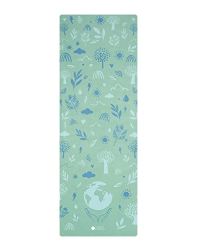 Yoga Design Lab Combo Yogamatte | rutschfest, Matte/Handtuch, Guter Halt bei viel Schweiß, Naturkautschuk | mit Tragegurt (Earth Green, 3.5mm) von Yoga Design Lab