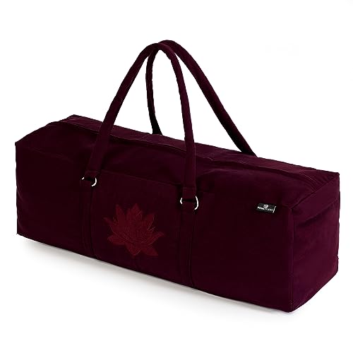 Yoga Studio YS/KitBag/SolidColours/Burgundy Yoga Kit, 71 x 23 x 18 cm, Baumwolle Yogamatte Tasche mit Aufbewahrungstaschen, YKK Reißverschluss-Bordeaux, burgunderfarben, 71cmx23x18cm von Yoga Studio