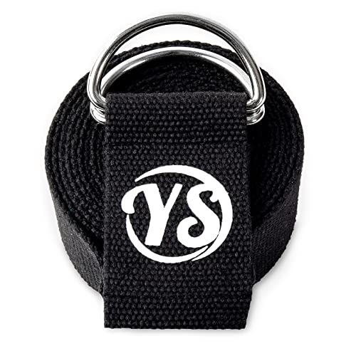 Yoga Studio YS/Strap/DRing/2.5/Black Gürtel mit D-Ring-Schnalle, 2,5 m, Schwarz, Size Dimension-38mm x 2.5m von Yoga Studio
