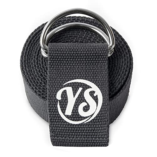 Yoga Studio YS/Strap/DRing/2.5/Grey/OL Gürtelschlaufe Metall D-Ring Schnalle Graphit Grau 2,5 m, Graphitgrau, Regular von Yoga Studio