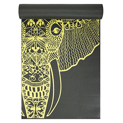 Von Yoga Studio entworfene Yogamatte – 183 cm x 61 cm große Mandala-Matte, 6 mm dicke rutschfeste Yogamatte, reißfeste PVC-Matte (Grey/Yellow) Von Yoga Studio entworfene Yogamatte – 183 cm x 61 cm große Mandala-Matte, 6 mm dicke rutschfeste Yogamatte, reißfeste PVC-Matte (Grey/Yellow) von Yoga Studio