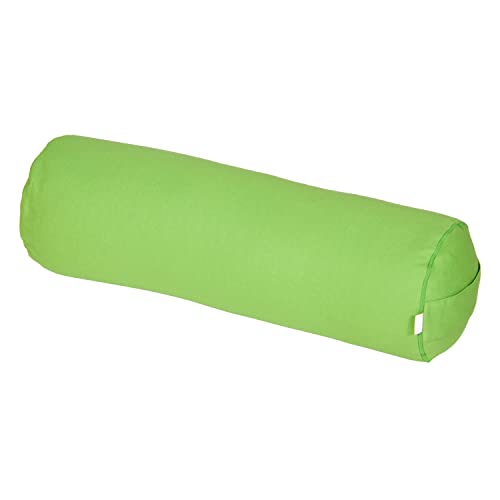 Yogabox Yogabolster Basic für Yin-Yoga, Ø22 cm, Yoga Rolle mit Buchweizenschalen Füllung, Waschbarer Bezug aus 100% Baumwolle, Yoga Bolster Rolle für Restorative Yoga, apfelgrün von Yogabox