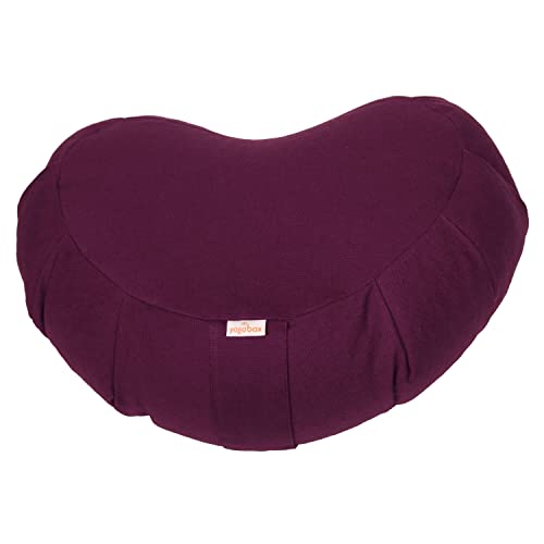 Yogabox Meditationskissen Zafu Zen Halbmond Basic mit Zip, aubergine von Yogabox