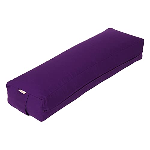 Yogabox Pranayama Yogakissen Basic mit Bio-Dinkelspeltzfüllung, Waschbarer Bezug aus 100% Baumwolle, für Atemübungen beim Yoga und für die Rückenstabilisierung, lila von Yogabox