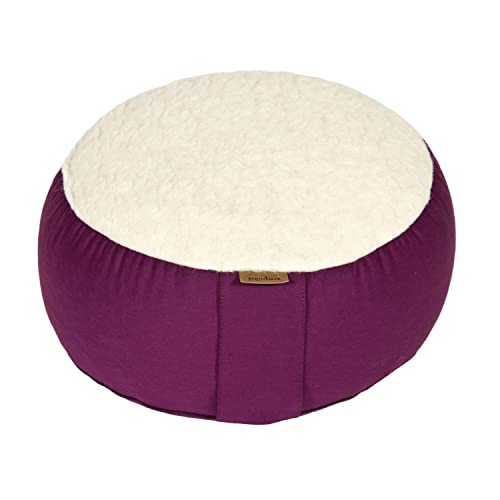 Yogabox Yogakissen Rondo Classic Schurwolle Made in Germany, aubergine von Yogabox