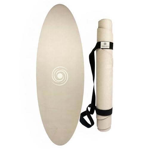 Yogalaxy® Surfstyle Yogamatte - Ovale Gymnastikmatte, rutschfest inkl. Tragegurt, Sportmatte für Fitness & Pilates, Naturkautschuk, Mikrofaser-Oberfläche aus recycelten PET-Flaschen von Yogalaxy