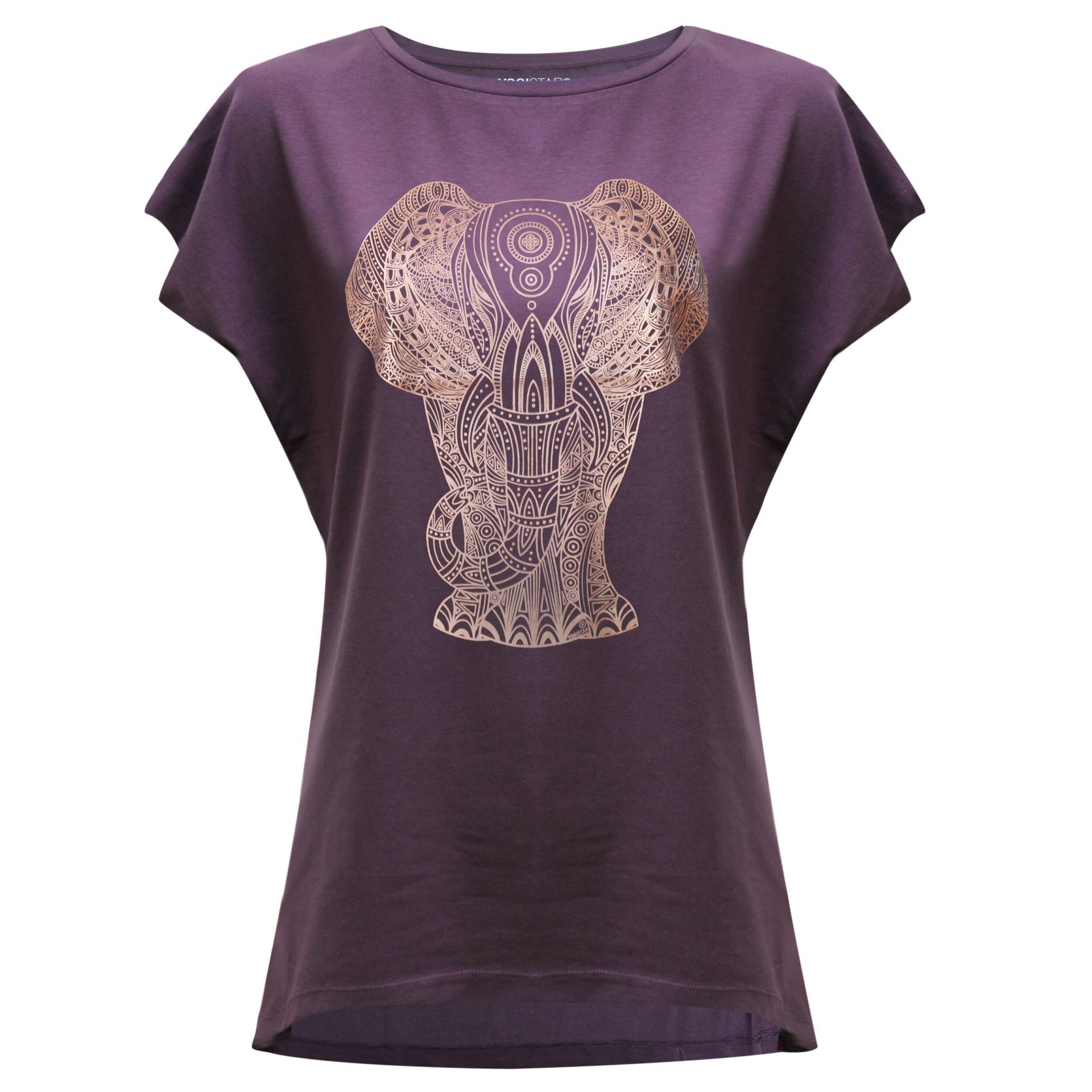 Yoga T-Shirt Batwing Elephant Yoga Damen Violett YOGISTAR von Yogistar