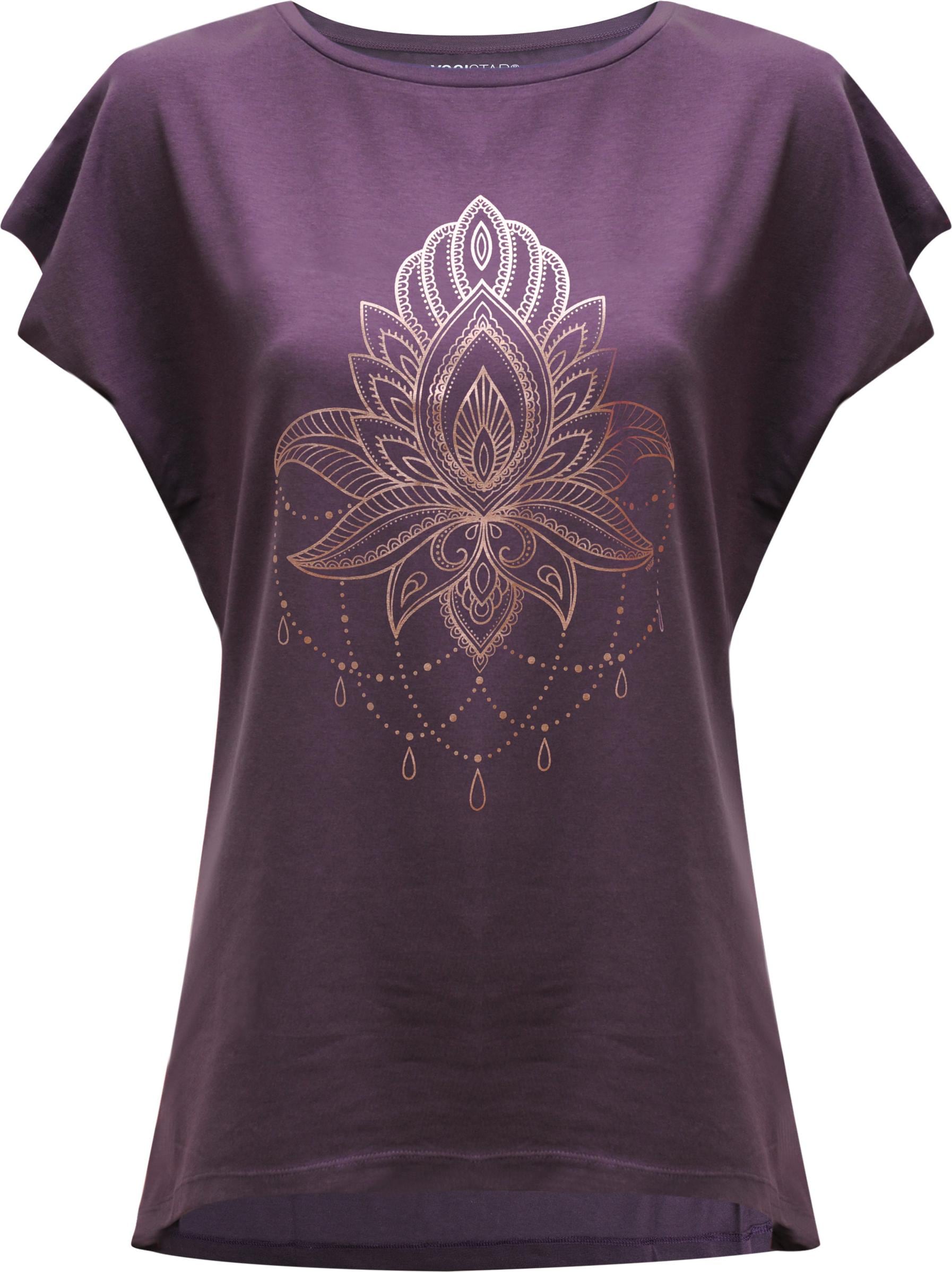 Yogistar, Damen, Sportshirt, Yoga-T-Shirt Batwing Celestial Flower - Berry/Copper (S), Violett, S von Yogistar