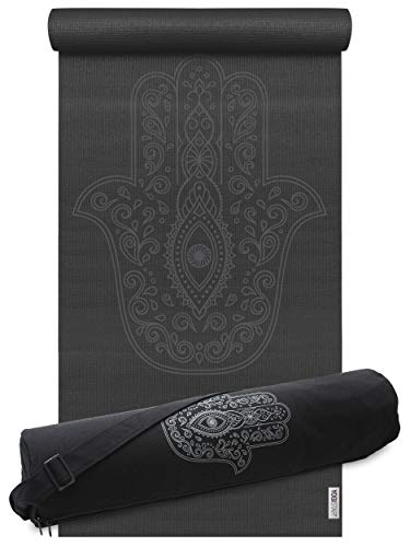 Yogistar Yoga-Set Starter Edition - Hand of Fatima (Yogamatte + Yogatasche) Grau von Yogistar