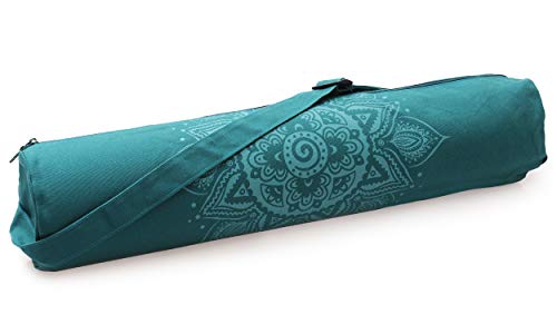 Yogistar Yogatasche Yogibag® Basic - Zip - Cotton - Art Collection - 65 cm - Spiral Mandala - Petrol von Yogistar