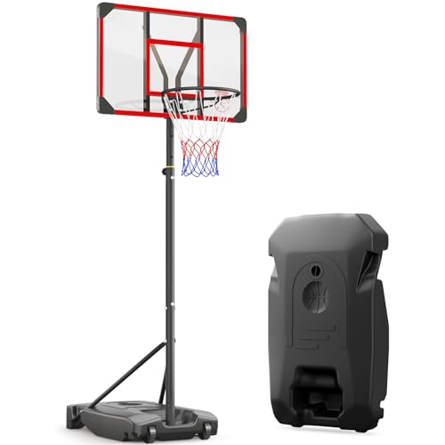 Yohood Basketballkorb Outdoor für Kinder/Jugendliche, Basketballkorb mit Rollen Tragbar, 147–260cm Höhenverstellbarer Basketballständer mit 82x53cm PC Rückwand & Vergrößerter Basis (Rot) Yohood Basketballkorb Outdoor für Kinder/Jugendliche, Basketballkorb mit Rollen Tragbar, 147–260cm Höhenverstellbarer Basketballständer mit 82x53cm PC Rückwand & Vergrößerter Basis (Rot) von Yohood