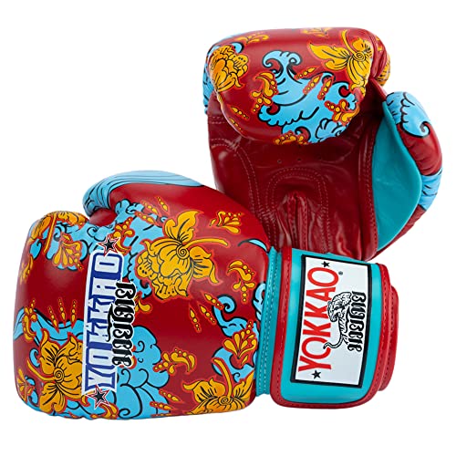 YOKKAO Design Breathable Muay Thai Boxing Glove-Hawaiian Red-14oz von Yokkao