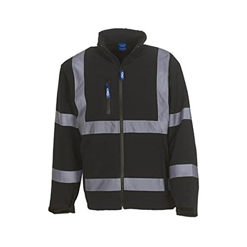 Yoko Damen Herren Sicherheitskleidung Hi Vis 2 Bands & Braces Softshell Jacket Schwarz Black L von Yoko