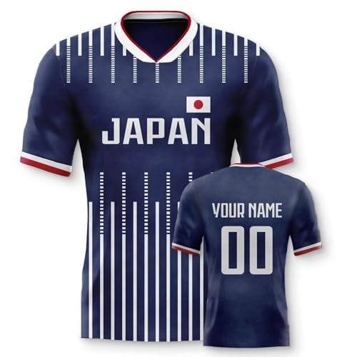 Yolovi Japan Personalisiertes Fussball Trikot 3D Druck Football Shirt mit Ihrem Namen und Nummer Hip Hop Football Jersey für Herren Damen Kinder, Small-6X-Large Yolovi Japan Personalisiertes Fussball Trikot 3D Druck Football Shirt mit Ihrem Namen und Nummer Hip Hop Football Jersey für Herren Damen Kinder, Small-6X-Large von Yolovi