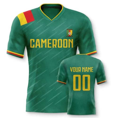 Yolovi Kamerun Personalisiertes Fussball Trikot 3D Druck Football Shirt mit Ihrem Namen und Nummer Hip Hop Football Jersey für Herren Damen Kinder, Small-6X-Large Yolovi Kamerun Personalisiertes Fussball Trikot 3D Druck Football Shirt mit Ihrem Namen und Nummer Hip Hop Football Jersey für Herren Damen Kinder, Small-6X-Large von Yolovi