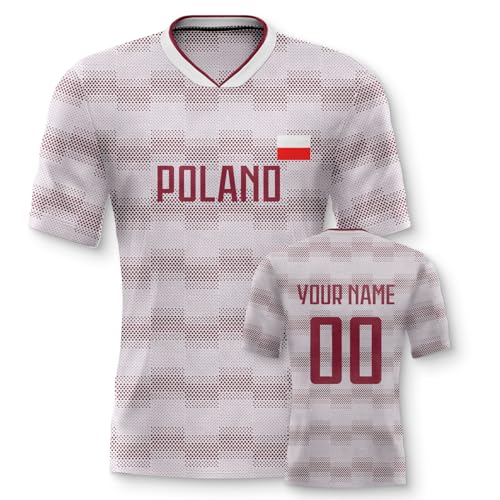Yolovi Polen Personalisiertes Fussball Trikot 3D Druck Football Shirt mit Ihrem Namen und Nummer Hip Hop Football Jersey für Herren Damen Kinder, Small-6X-Large Yolovi Polen Personalisiertes Fussball Trikot 3D Druck Football Shirt mit Ihrem Namen und Nummer Hip Hop Football Jersey für Herren Damen Kinder, Small-6X-Large von Yolovi