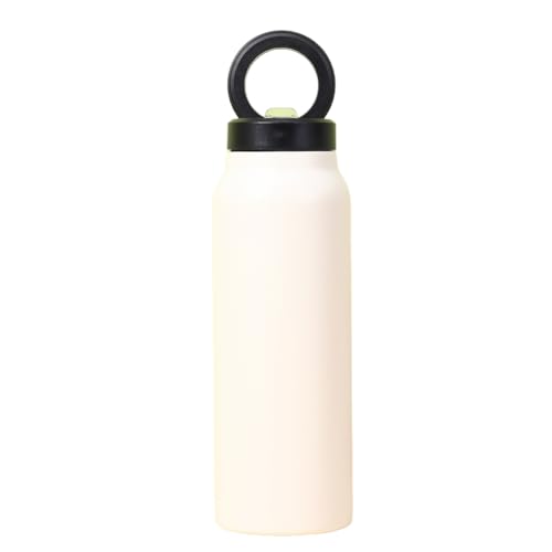 Yominerr Weiße Isolierte Wasserflasche mit Magnetischem Telefonhalter, Aus Edelstahl von Yominerr