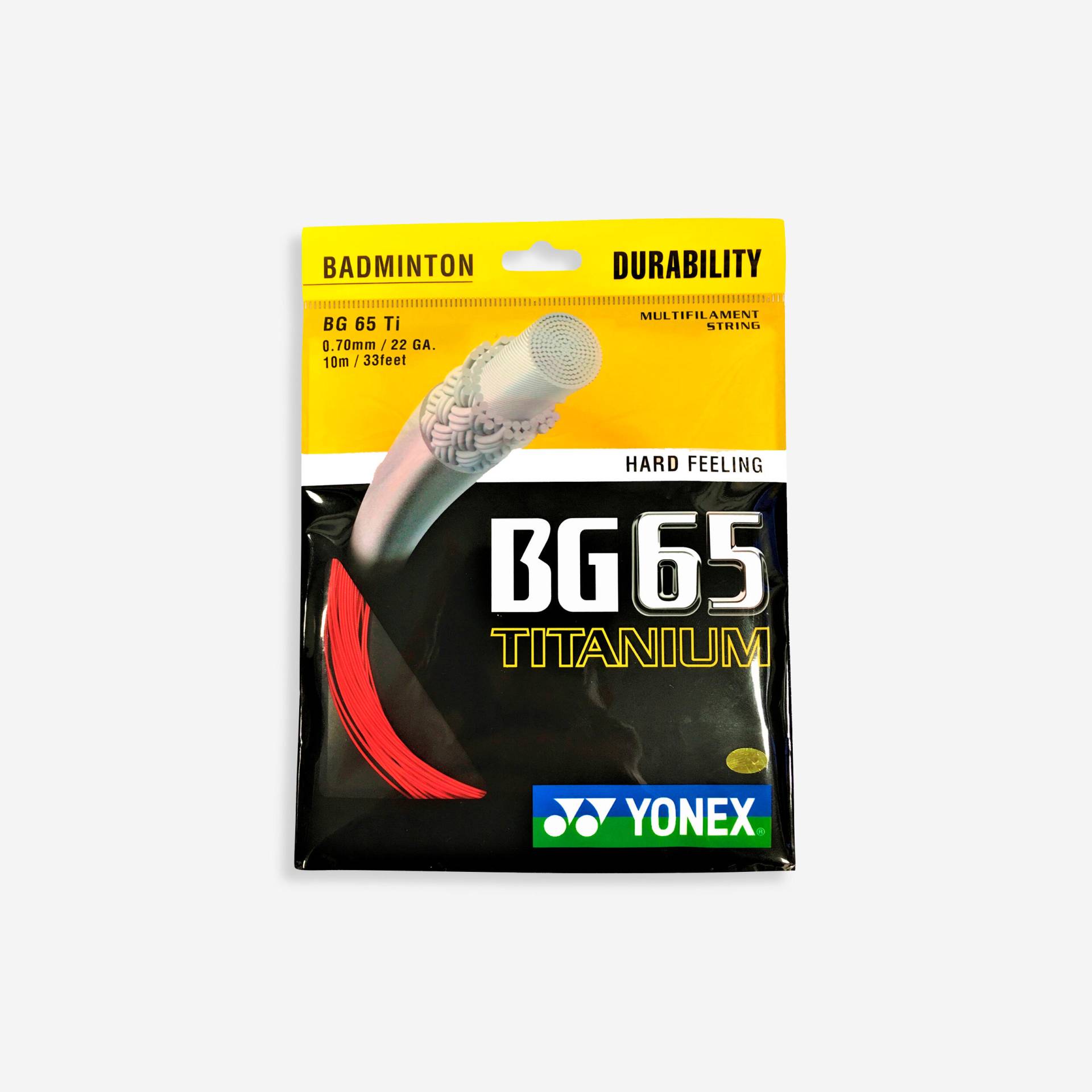 Badmintonsaite 0.70 mm - BG 65 TI rot Badmintonsaite 0.70 mm - BG 65 TI rot von Yonex